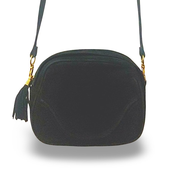 Paloma Picasso Handbags - PALOMA PICASSO black suede crossbody bag VINTAGE
